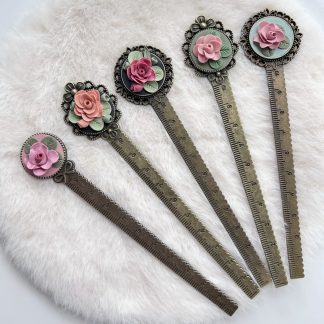 Sculpted Rose "Bruler" Bookmark Ruler