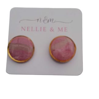 dusky pink and cream studs