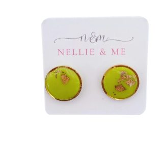 Lime and gold leaf studs