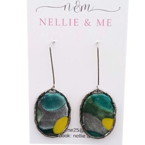 Silver Tide Oval Dangles