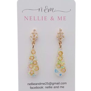 glitter and gold teardrop earrings