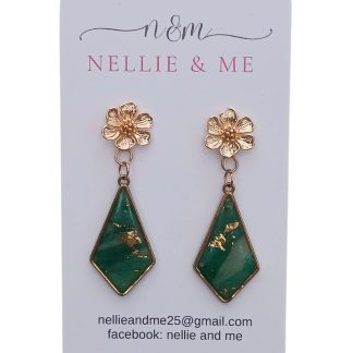 Blooming emerald dangles
