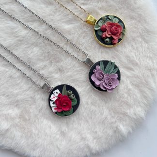 Sculpted Floral Rose Pendant