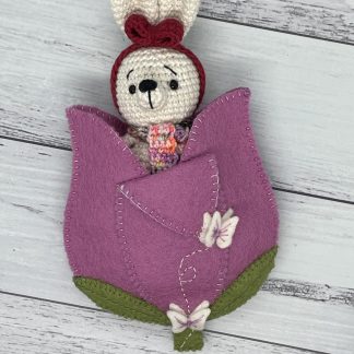 Minikins Deluxe Set - Rabbit in a Tulip Sleeping Bag