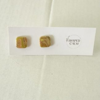 Light green mix stud earrings