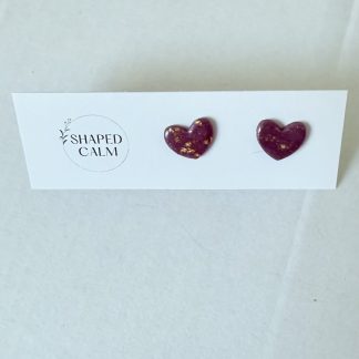 Purple heart stud earring