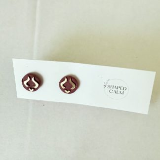 Purple round stud with gold detailing stud earring