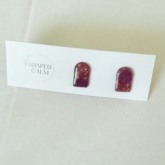 Purple long stud earring
