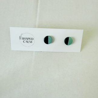 Blue and black small stud earring