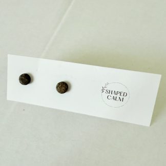 Small round black stud earring