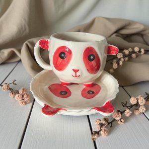 Whimsical Panda Potion Mug and Saucer